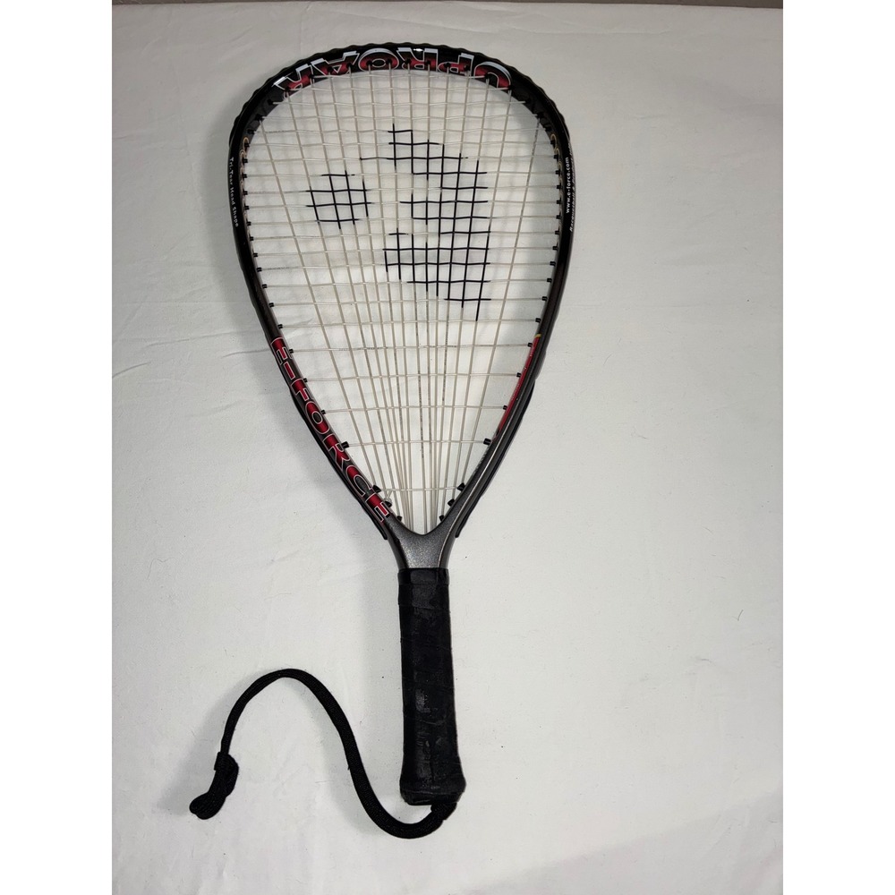 E-Force Uproar Racquetball Racquet 22 In LongString Tri-Tear Graphite Black Red - Picture 6 of 9